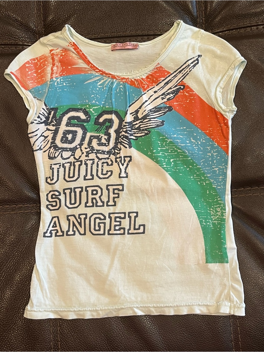 Juicy Couture t-shirt girls sz 8 blue Surf Angel